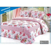 Capa de cama 100% algodão com estampa de flores (colcha)